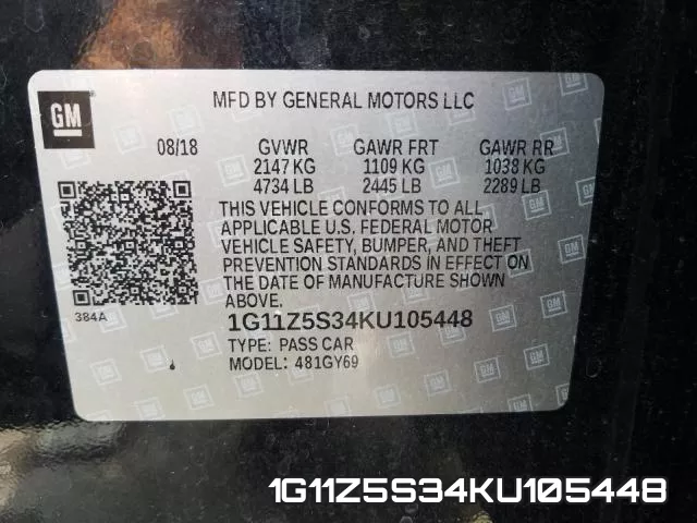 1G11Z5S34KU105448 фото 2