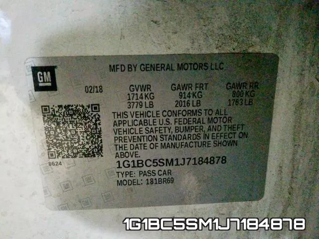 1G1BC5SM1J7184878 фото 2