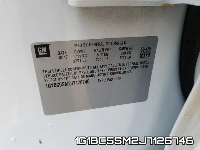 1G1BC5SM2J7126746 фото 2
