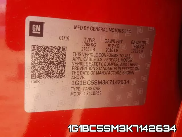 1G1BC5SM3K7142634 фото 2