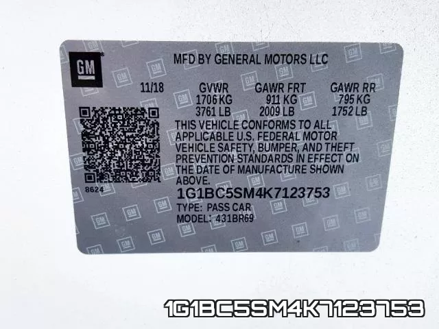 1G1BC5SM4K7123753 фото 2