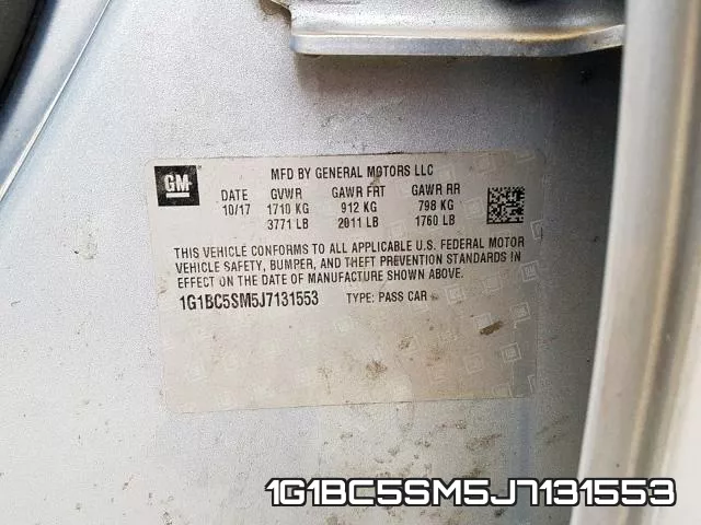 1G1BC5SM5J7131553 фото 2