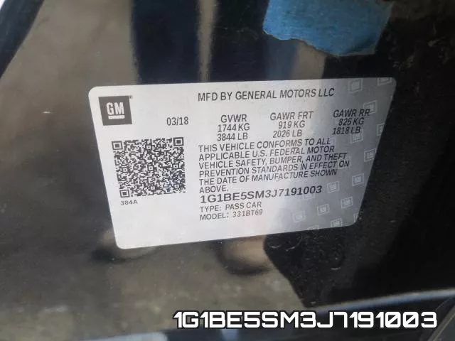 1G1BE5SM3J7191003 фото 2