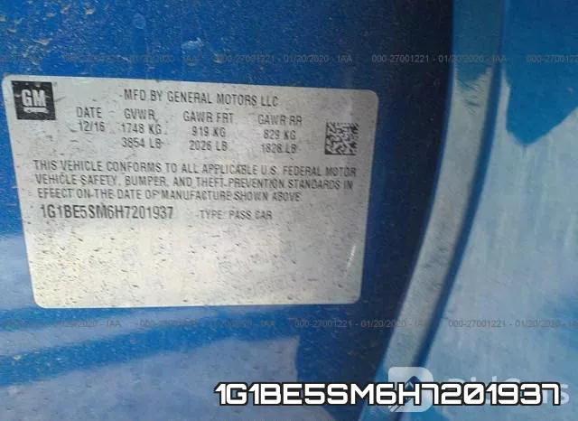 1G1BE5SM6H7201937 фото 10