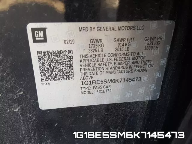 1G1BE5SM6K7145473 фото 2