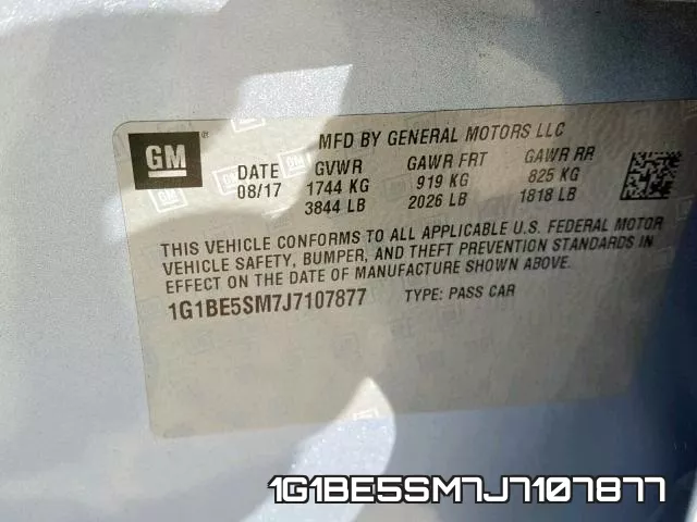 1G1BE5SM7J7107877 фото 2