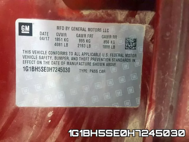 1G1BH5SE0H7245030 фото 2