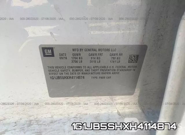 1G1JB5SHXH4114874 фото 10