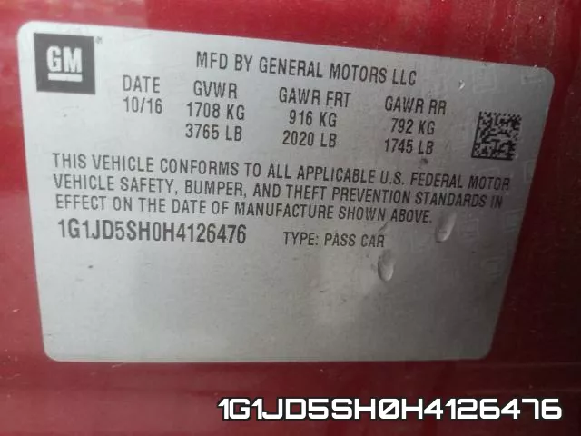 1G1JD5SH0H4126476 фото 2