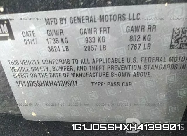 1G1JD5SHXH4139901 фото 10