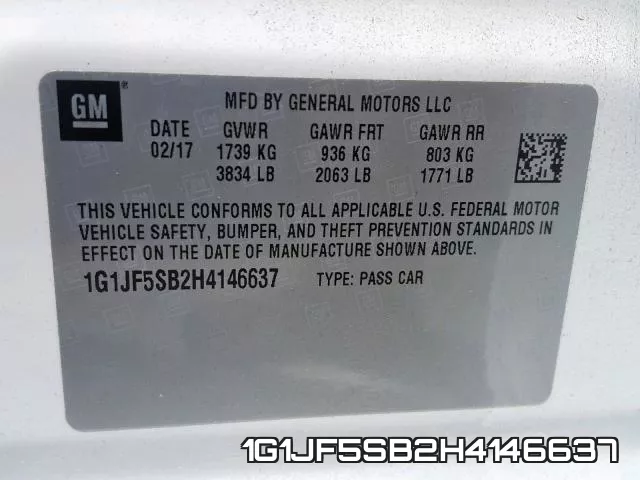 1G1JF5SB2H4146637 фото 2