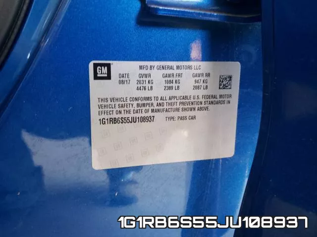 1G1RB6S55JU108937 фото 2