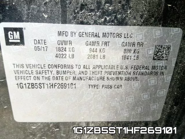 1G1ZB5ST1HF269101 фото 2