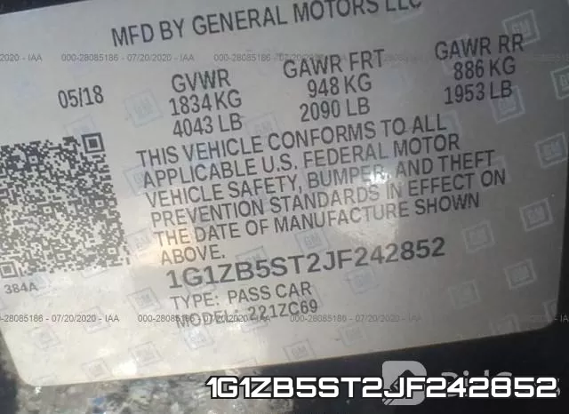 1G1ZB5ST2JF242852 фото 10