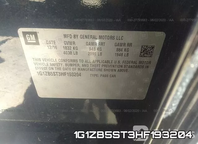 1G1ZB5ST3HF193204 фото 10