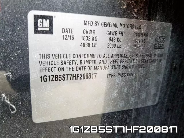 1G1ZB5ST7HF200817 фото 2