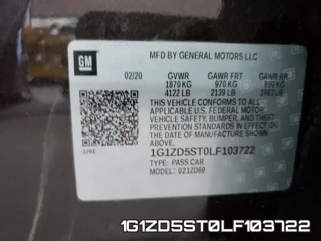 1G1ZD5ST0LF103722 фото 2