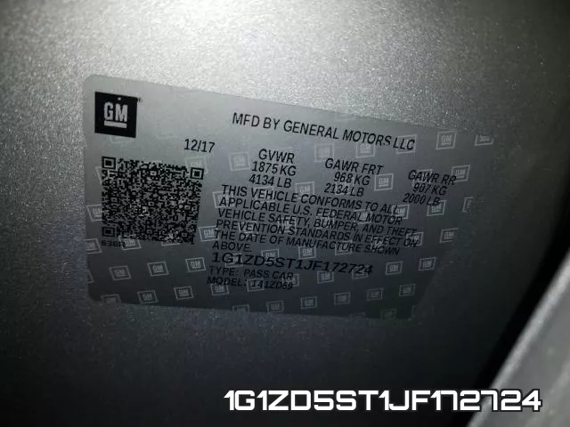 1G1ZD5ST1JF172724 фото 2
