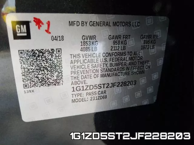 1G1ZD5ST2JF228203 фото 2