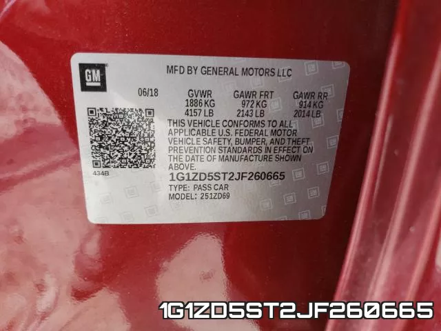1G1ZD5ST2JF260665 фото 2