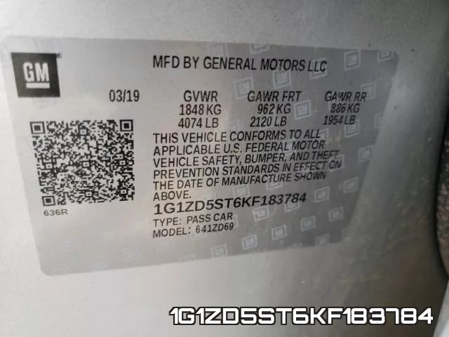 1G1ZD5ST6KF183784 фото 2