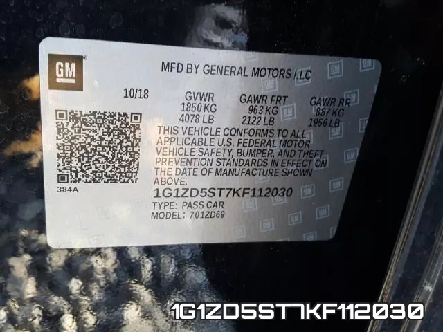 1G1ZD5ST7KF112030 фото 2