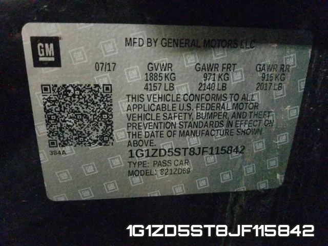 1G1ZD5ST8JF115842 фото 2