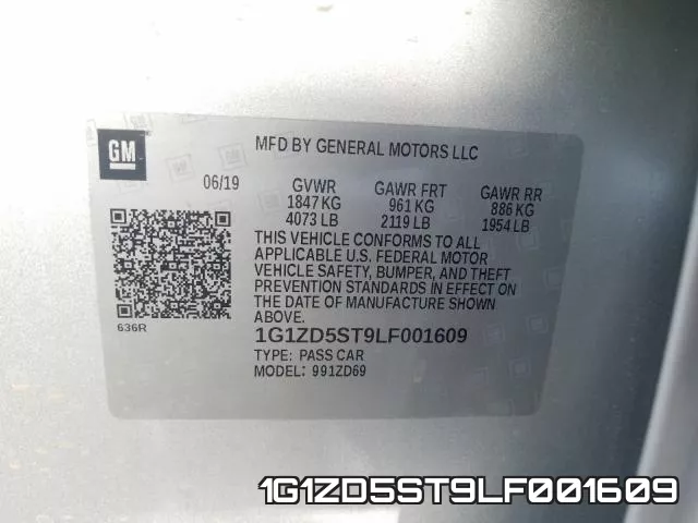 1G1ZD5ST9LF001609 фото 2