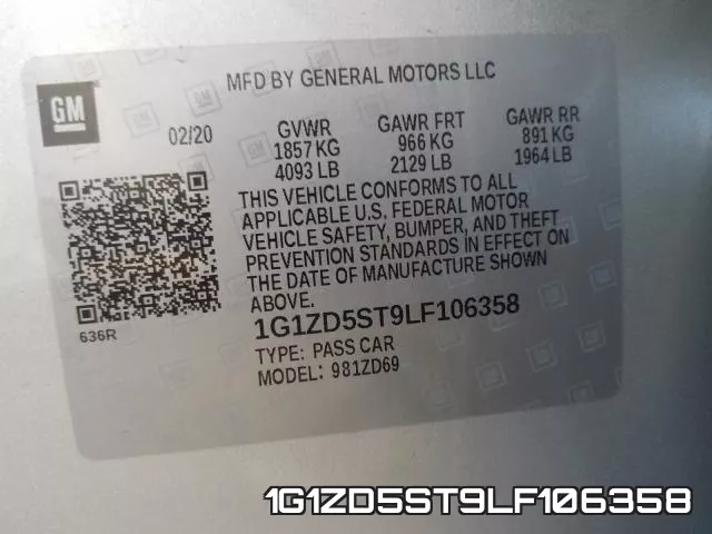 1G1ZD5ST9LF106358 фото 2