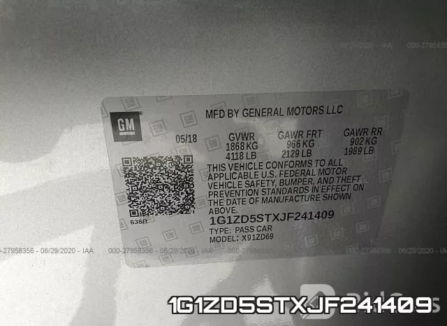 1G1ZD5STXJF241409 фото 10