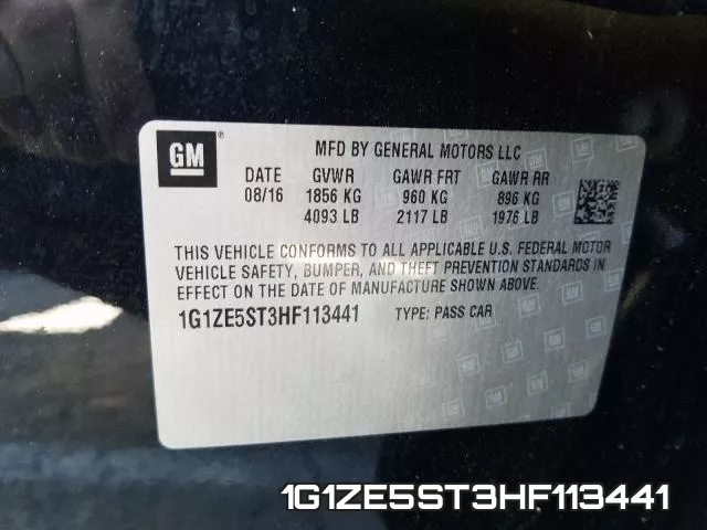 1G1ZE5ST3HF113441 фото 2