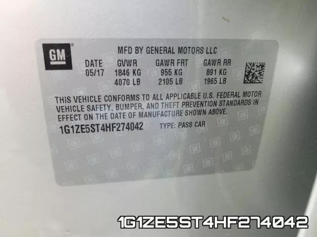 1G1ZE5ST4HF274042 фото 2