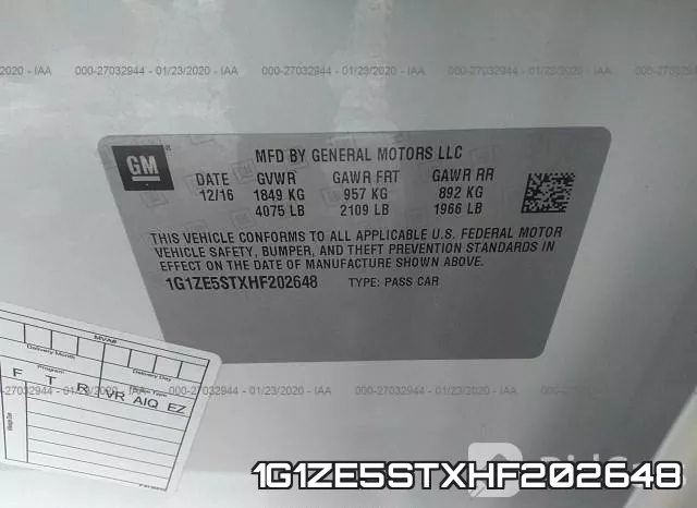 1G1ZE5STXHF202648 фото 10