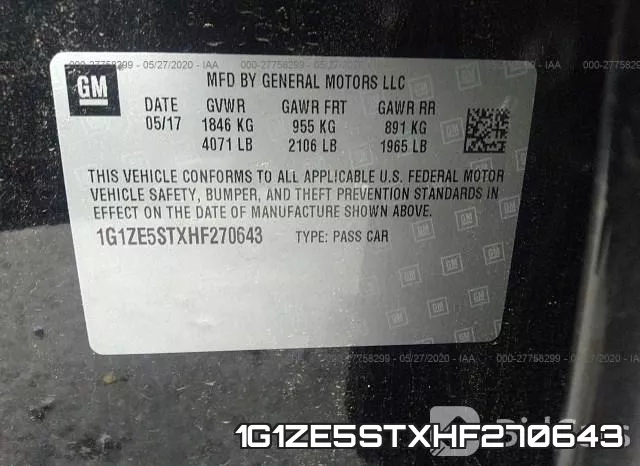 1G1ZE5STXHF270643 фото 10
