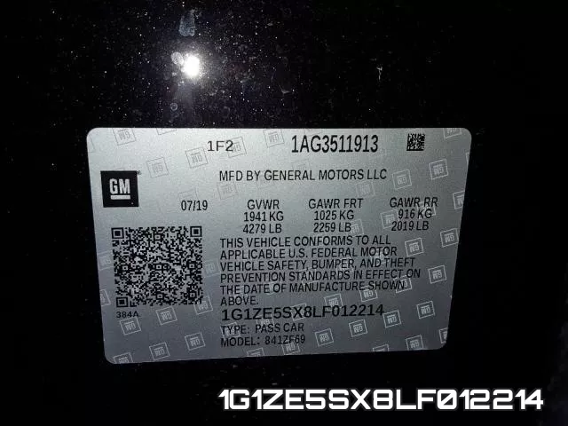 1G1ZE5SX8LF012214 фото 2
