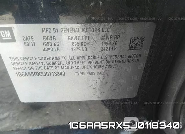 1G6AA5RX5J0118340 фото 10