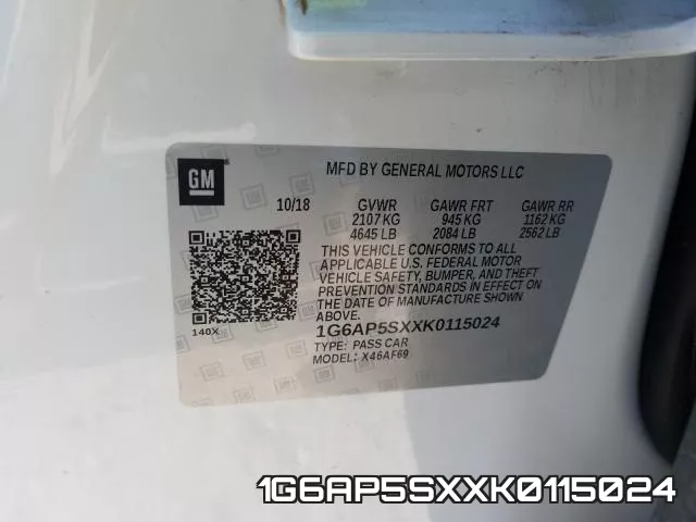1G6AP5SXXK0115024 фото 2