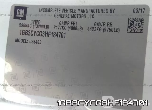 1GB3CYCG3HF184701 фото 10