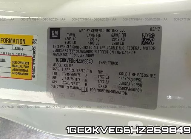 1GC0KVEG6HZ269849 фото 10