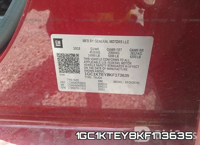 1GC1KTEY8KF173635 фото 10