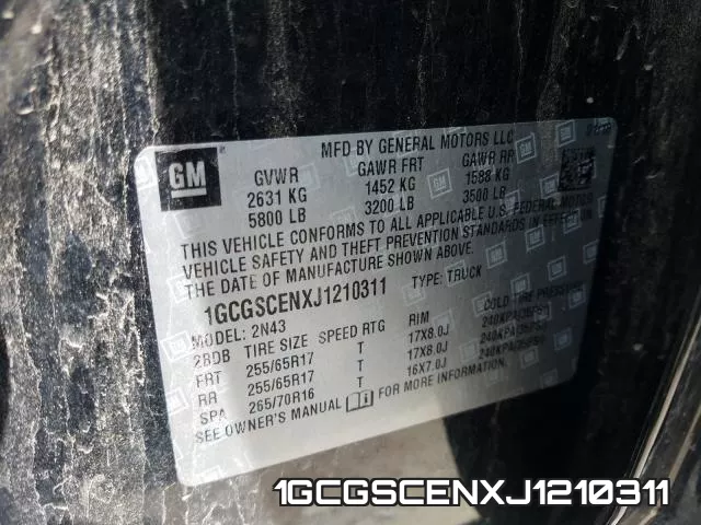 1GCGSCENXJ1210311 фото 2