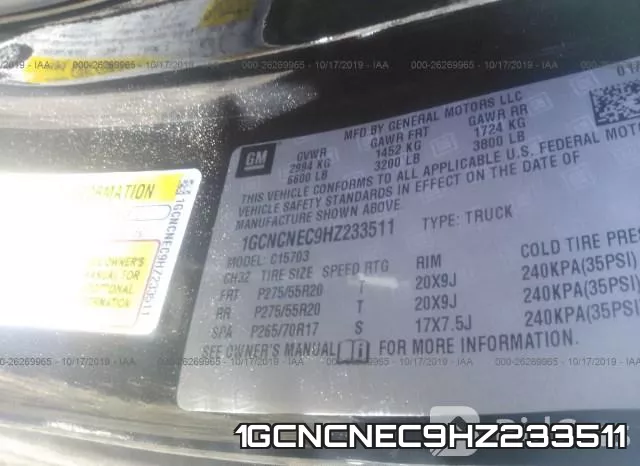 1GCNCNEC9HZ233511 фото 10