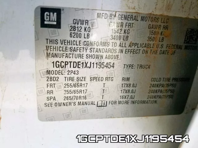 1GCPTDE1XJ1195454 фото 2