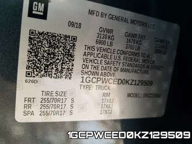 1GCPWCED0KZ129509 фото 2