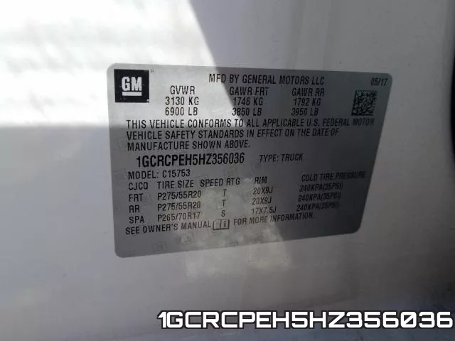 1GCRCPEH5HZ356036 фото 2
