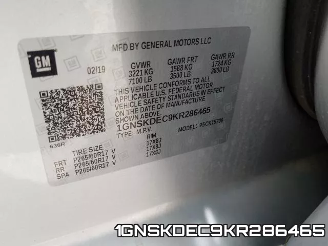 1GNSKDEC9KR286465 фото 2