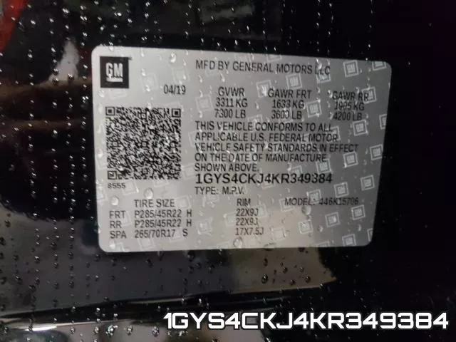 1GYS4CKJ4KR349384 фото 2