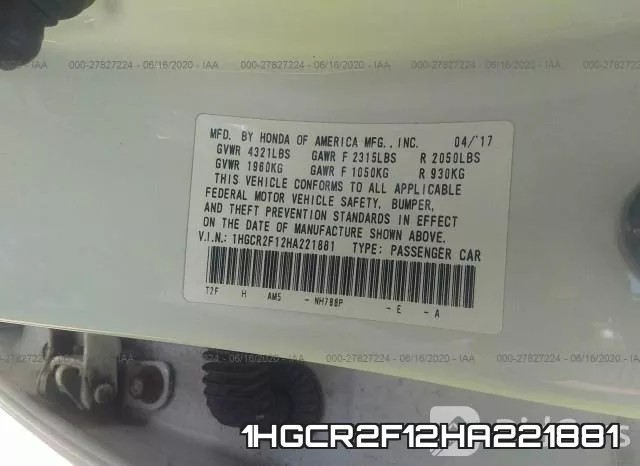 1HGCR2F12HA221881 фото 10