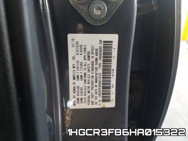 1HGCR3F86HA015322 фото 2
