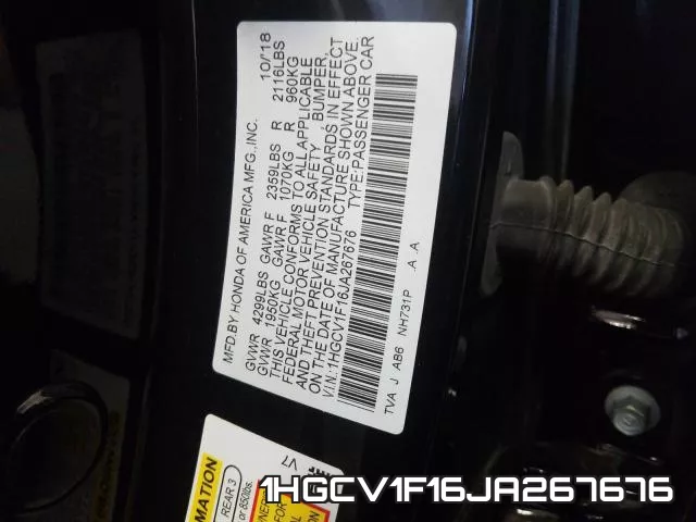 1HGCV1F16JA267676 фото 2